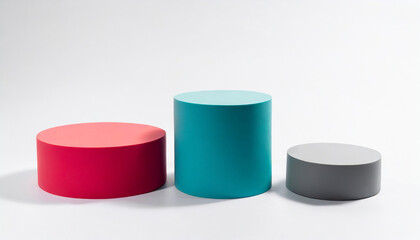 3d podiums of different colors