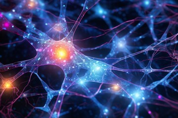 Intricate Dance of Illuminated Neurons, Generative AI