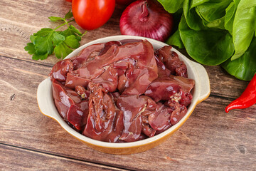 Raw chicken liver for cooking