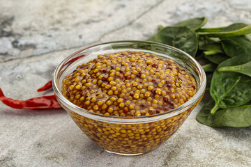 Spicy grain mustard sauce dip