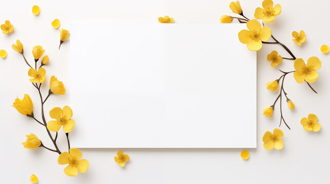 frame with yellow flowers