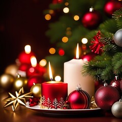 Obraz na płótnie Canvas christmas decorations with candle christmas decorations with candle christmas decoration with candles