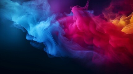 Obraz premium colorful smokes float in different colors in this photo of a dark background