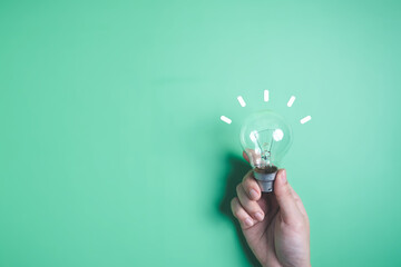 Light bulb icon on background for business strategy planning management, Business process and...