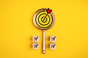 Target goal icons on background, Successful project plan, Business strategy planning management,...