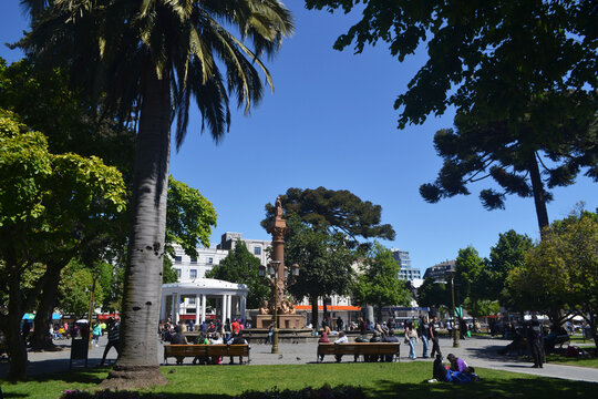 The main square of the city of Concepci&oacute;n in Chile