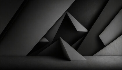 dark composition with black geometric shapes abstract background