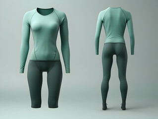 Woman fitness suit mockup, 3D woman fitness suit mockup presentation, female gym and sport suit mockup, ai generated photo