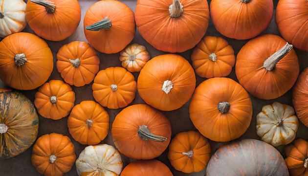 orange fall pumpkins background texture pattern horizontal