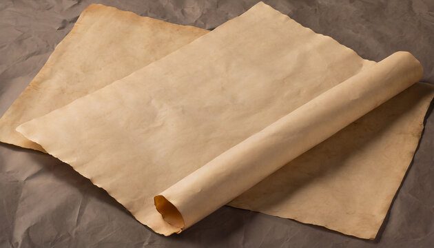 Photo of Unfolded piece of parchment antique paper background