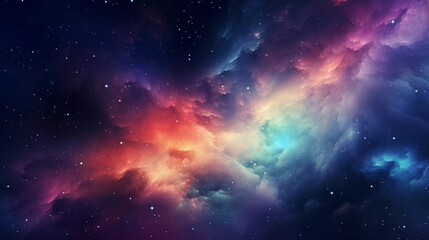 Colorful space galaxy cloud nebula. Stary night cosmos - obrazy, fototapety, plakaty
