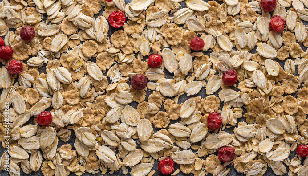 Poster oat flakes forming a background pattern