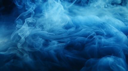 Obraz premium Abstract blue smoke background. Blue mist on the ground. Fog backdrop.