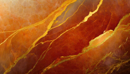 abstract dark orange marble texture with gold splashes dark orange luxury background