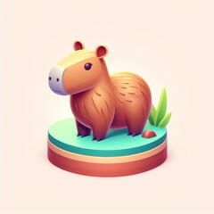 Fototapeta premium Capybara 3D version for digital animation in resin modeling, Capybara on 3D platform
