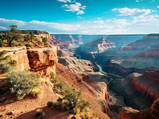 Breathtaking view of the Grand Canyon with its majestic rock formations and vibrant colors.