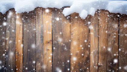 old wood texture with snow