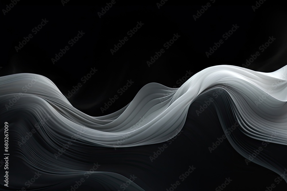Poster a black and white abstract background with wavy lines and a black background with white wavy lines a