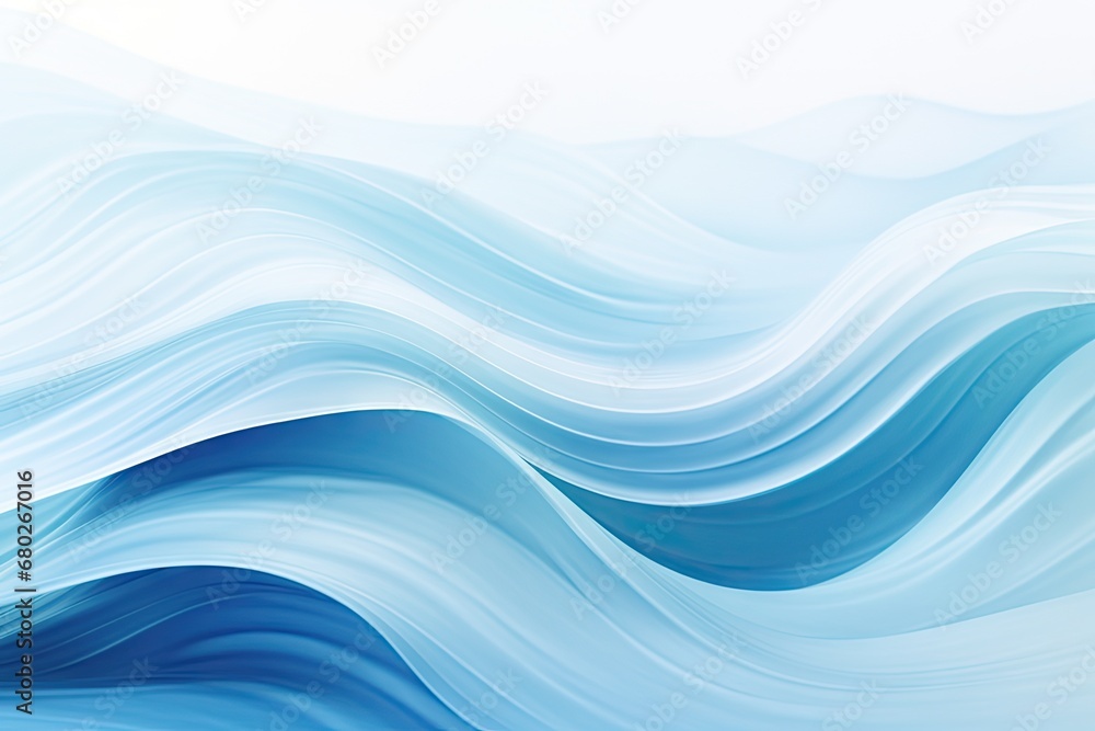Poster a white and blue abstract background with wavy lines on the bottom of the image and the bottom of th