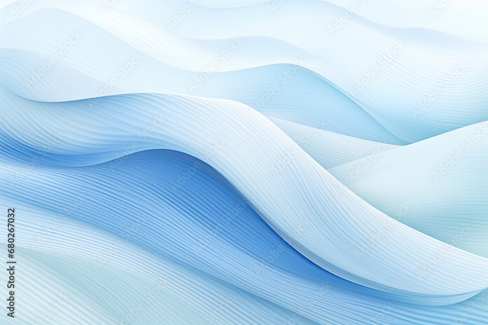 Aufkleber a blue and white abstract background with wavy lines in the shape of a wave on the surface of the wa