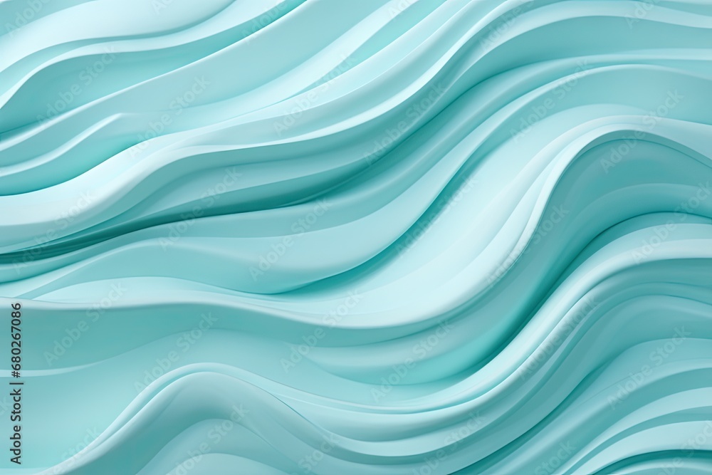 Poster a blue background with wavy waves in the shape of a wave and a light blue background with wavy waves