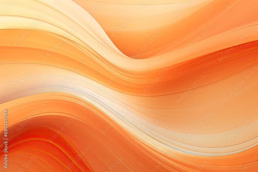 Poster a close up of an orange and white background with wavy lines on the top of the image and bottom of t