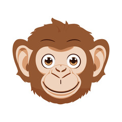 Monkey Vector. Cute Monkey Face Vector Illustration. isolated monkey vector logo