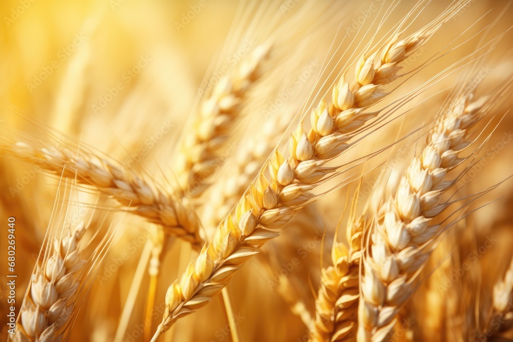 Poster a close up of a bunch of wheat ready to be picked from the field or picked from the field or picked 