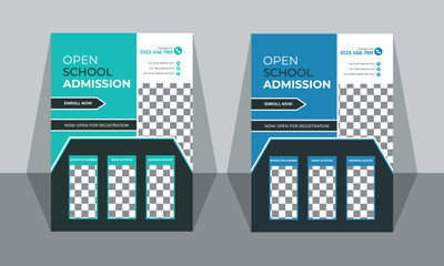 School & College Admission flyer design template,