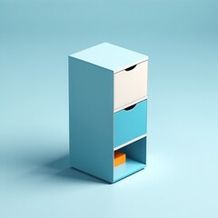 3d render of a box with a number one