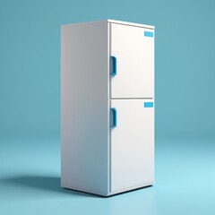 3d render white refrigerator on blue background 3d render white refrigerator on blue background modern white refrigerator 3d rendering