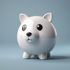 white polar bear 3d rendering 3d illustration white polar bear 3d rendering 3d illustration white piggy bank with a white dog on a blue background. 3d illustration. 3d rendering