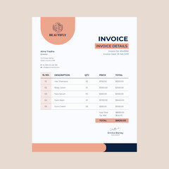This is a fashionable type invoice design.