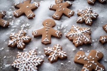 Obraz na płótnie Canvas Sweet Holiday Moments: Gingerbread Angels, generative AI