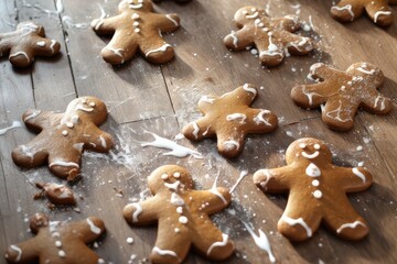 Fototapeta na wymiar Sweet Holiday Moments: Gingerbread Angels, generative AI
