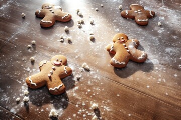 Fototapeta na wymiar Sweet Holiday Moments: Gingerbread Angels, generative AI