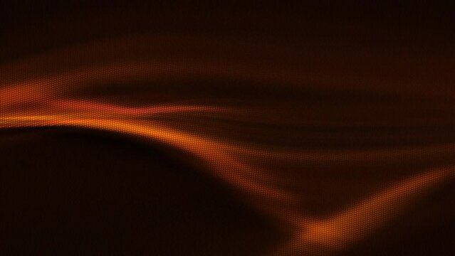 Abstract halftone dots loop background with orange and black defocused revolving motion blur swirl pattern. 3D animation backdrop template with copy space for information technology product showcase.