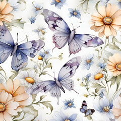 Obraz premium watercolor daisy pattern, generative ai 