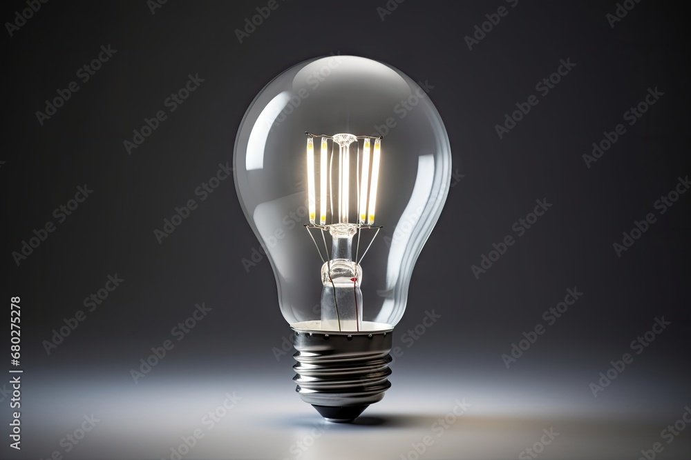 Aufkleber a light bulb that is turned on and turned on with a dim light bulb on the side of the light bulb is 