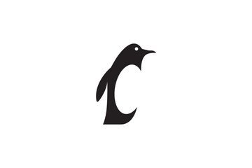 Fototapeta premium simple flat penguin icon illustration vector