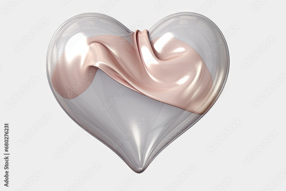 Poster a white and pink heart shaped object with a pink and white heart shaped object in the middle of the 