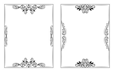 Calligraphic ornamental frame set collection