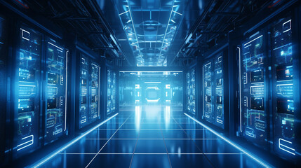 Illuminated Vigilance of Futuristic Cybersecurity. AI generative.