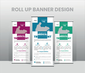 Creative Modern Medical Clinic Roll UP banner Design Template