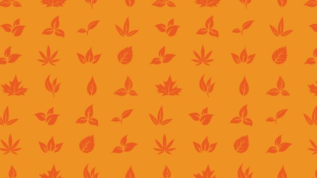 Moving Leaves Animation on a Orange Background