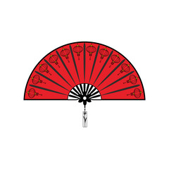 red chinese fan