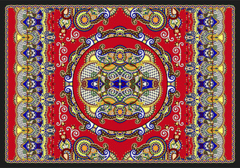 Ethnic carpet with a beautiful Eastern pattern. Fine vector detailing.