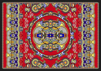 Ethnic carpet with a beautiful Eastern pattern. Fine vector detailing.