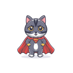 Kawaii Cat Vector Art Illustration