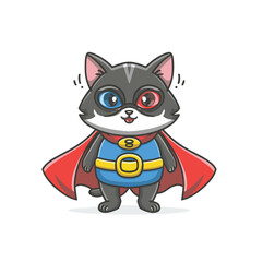 Kawaii Cat Vector Art Illustration